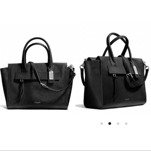 Coach Handbags - Coach Black Saffiano Leather Carryall Satchel EUC